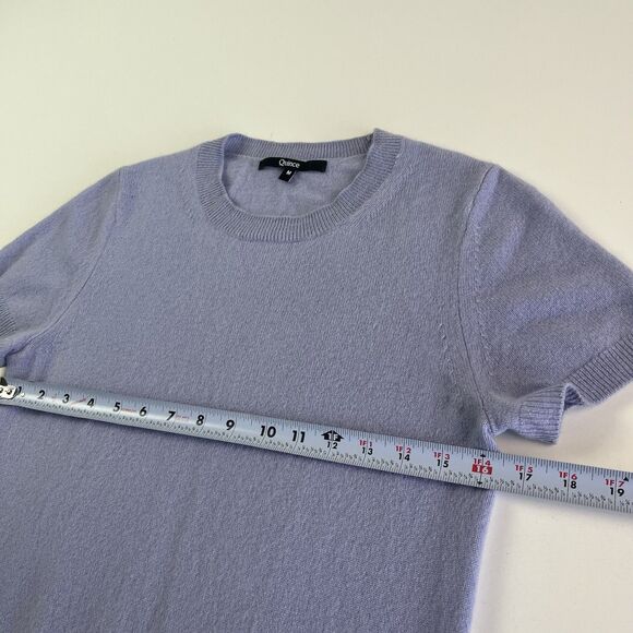 QUINCE Mongolian Cashmere Tee Short Sleeve Sweater S M Lilac Quiet Luxury Preppy - Picture 6 of 9